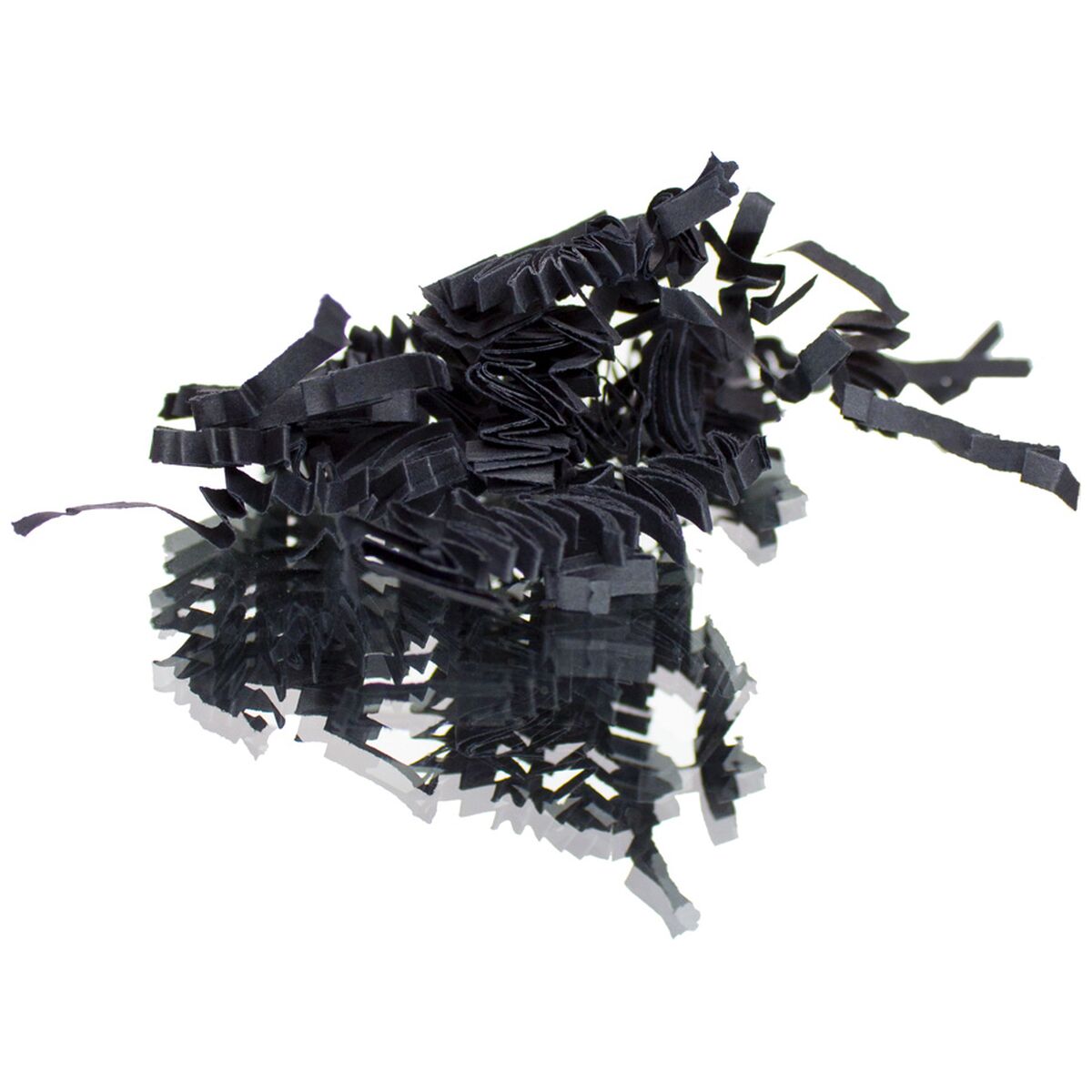 Strimlet silkepapir Sort